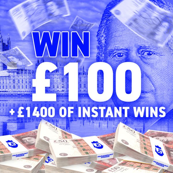 £100 Cash + £1400 Instant Wins