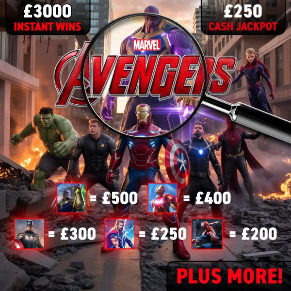 Find The Avengers - £3000 Instant Wins