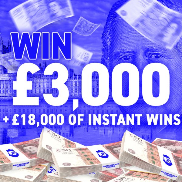 £3000 Cash + £18000 Instant Wins