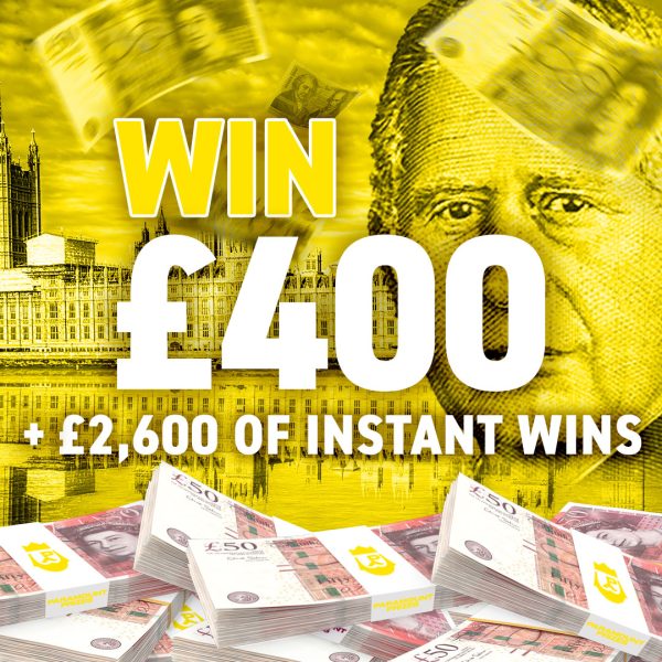 £400 Cash + £2600 Instant Wins