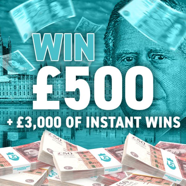£500 Cash + £3000 Instant Wins
