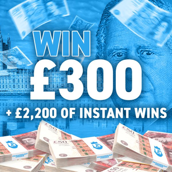 £300 Cash + £2200 Instant Wins