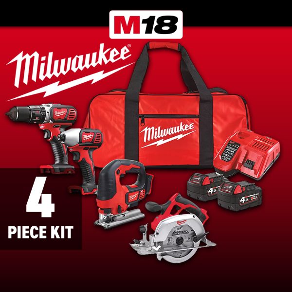 Milwaukee M18 Cordless 4 Piece Kit